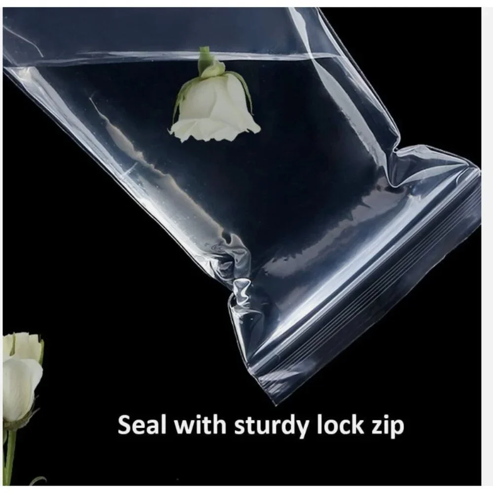100 Pcs Transparent Mobile Phone Dust Bag, Zipper Reclosable Plastic Bags,5 Mil,